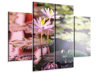 4-piece-canvas-print-lilies-in-pond