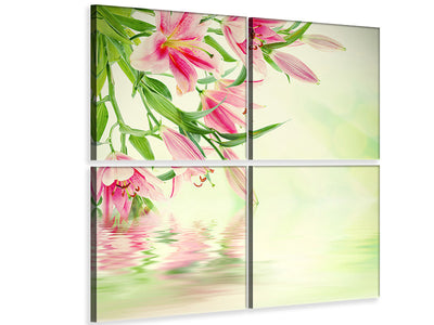 4-piece-canvas-print-lilies-on-water
