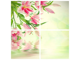 4-piece-canvas-print-lilies-on-water