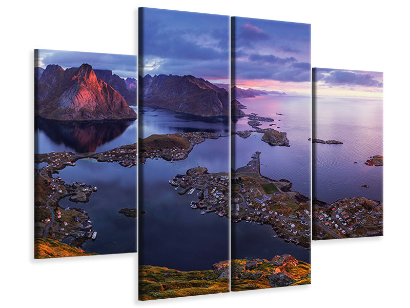 4-piece-canvas-print-lofoten-sunrise