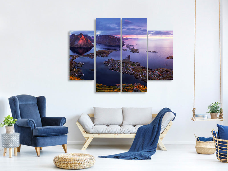 4-piece-canvas-print-lofoten-sunrise