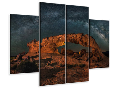 4-piece-canvas-print-milky-way-over-the-sunset-arch