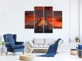 4-piece-canvas-print-mountains-of-switzerland-at-sunset