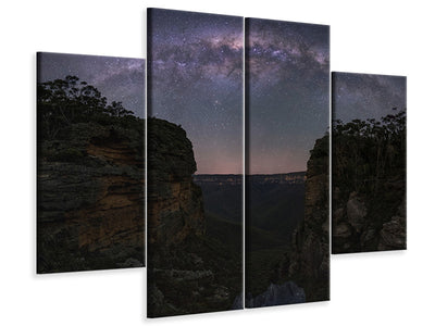 4-piece-canvas-print-night-sky-over-blue-mountains
