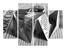 4-piece-canvas-print-origami-newspaper