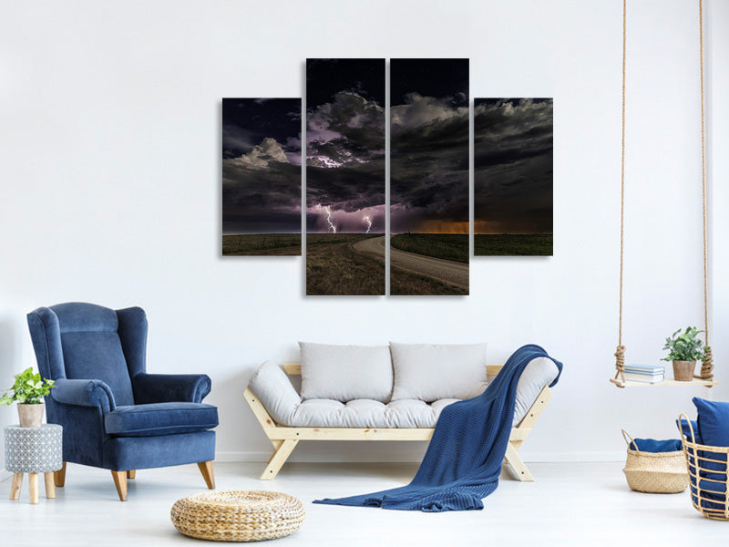 4-piece-canvas-print-prairie-lightning