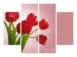 4-piece-canvas-print-red-tulips-bouquet