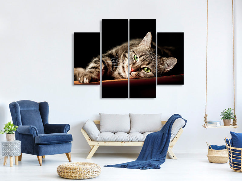 4-piece-canvas-print-relaxed-cat