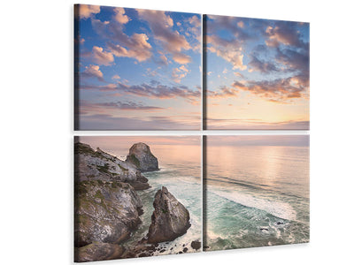 4-piece-canvas-print-romantic-sunset-by-the-sea