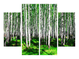 4-piece-canvas-print-summerly-birch-forest