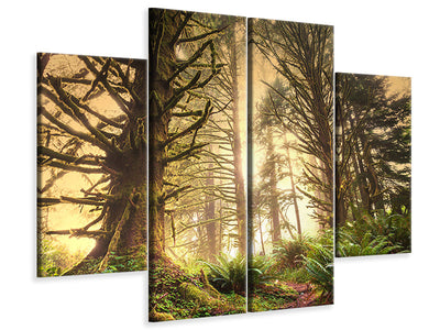 4-piece-canvas-print-sunset-in-jungle