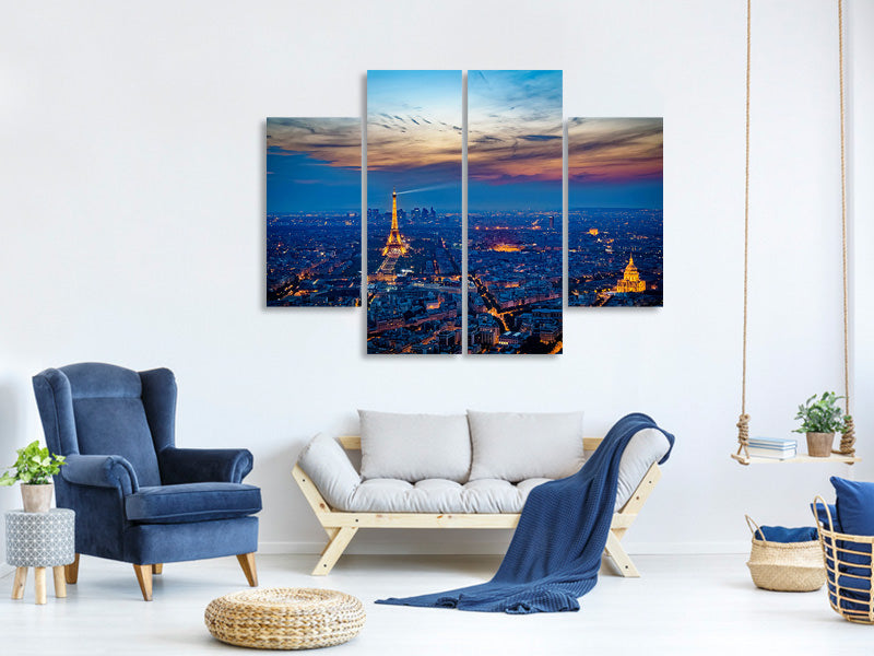 4-piece-canvas-print-the-eiffel-tower-in-france