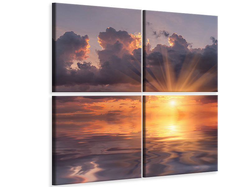 4-piece-canvas-print-thrilling-sunset