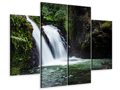 4-piece-canvas-print-waterfall-in-the-evening-light