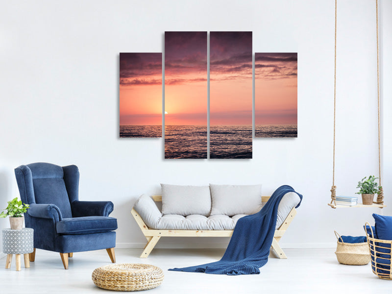 4-piece-canvas-print-wonderful-sunset-on-the-horizon