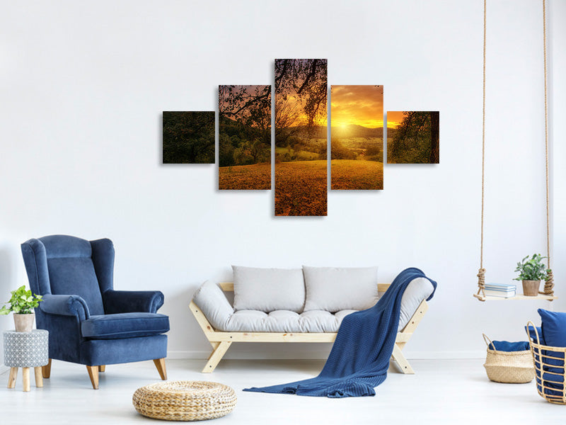 5-piece-canvas-print-a-landscape-in-the-sunset