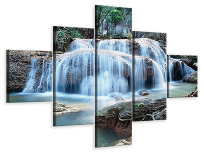 5-piece-canvas-print-a-waterfall