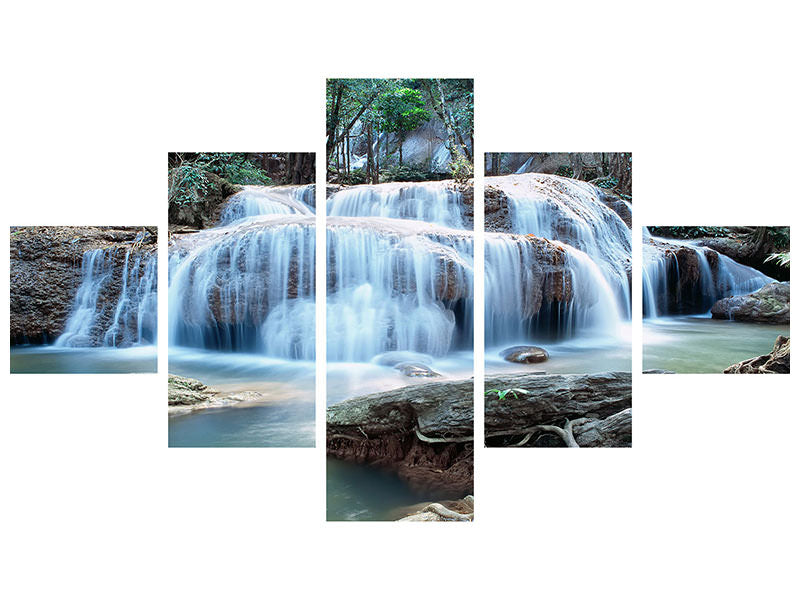 5-piece-canvas-print-a-waterfall