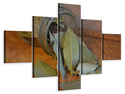 5-piece-canvas-print-bay-leaves
