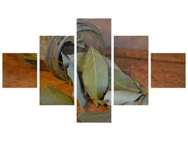 5-piece-canvas-print-bay-leaves