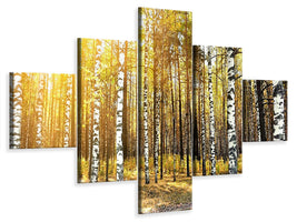 5-piece-canvas-print-birch-forest