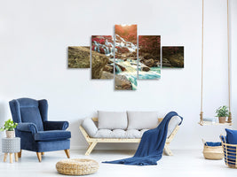5-piece-canvas-print-exotic-waterfall