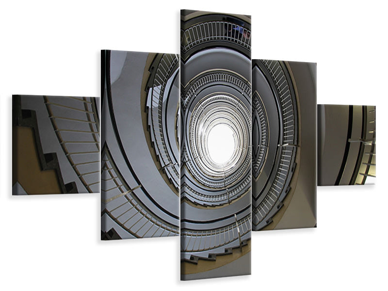 5-piece-canvas-print-high-spiral-staircase