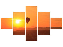 5-piece-canvas-print-hot-air-balloon-at-sunset