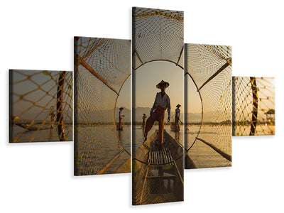 5-piece-canvas-print-inle-fisherman