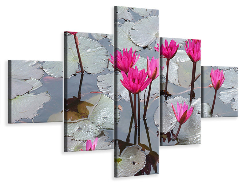 5-piece-canvas-print-jump-in-the-lily-pond