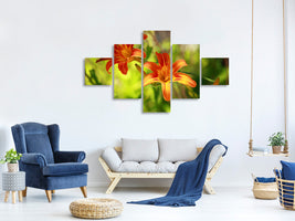 5-piece-canvas-print-lilies-in-nature