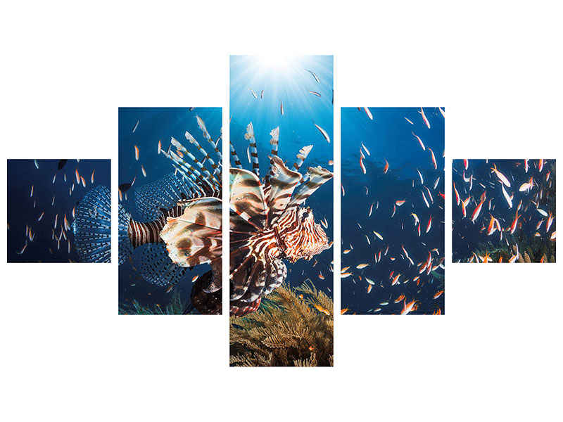 5-piece-canvas-print-lionfish