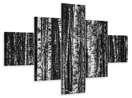 5-piece-canvas-print-many-birches-xl