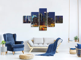 5-piece-canvas-print-skyline-new-york-midtown-at-night