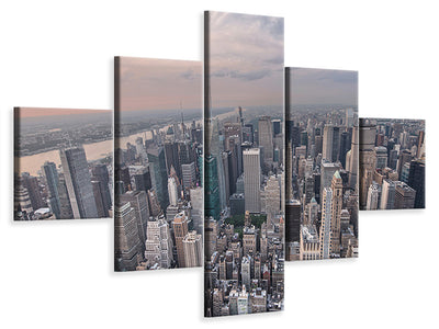 5-piece-canvas-print-skyline-view-over-manhattan