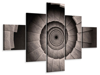 5-piece-canvas-print-stone-spiral-staircase