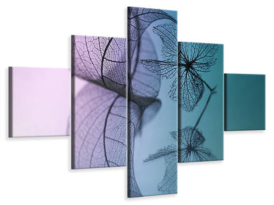 5-piece-canvas-print-story-of-leaf-and-flower