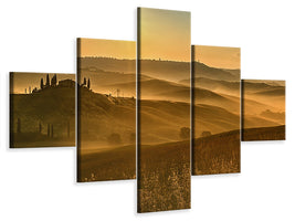 5-piece-canvas-print-sunset-in-the-rocks