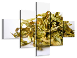 5-piece-canvas-print-tea-leaves