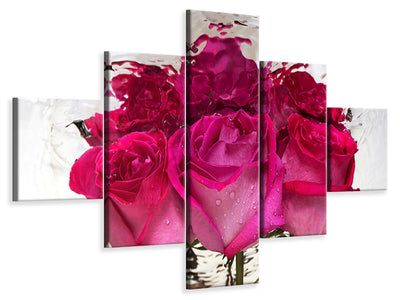 5-piece-canvas-print-the-rose-reflection