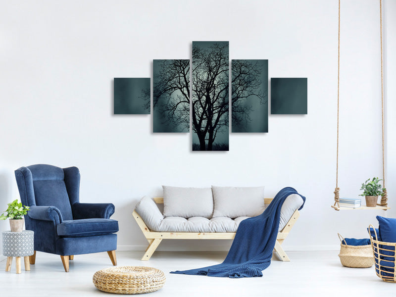 5-piece-canvas-print-the-tree-in-darkness