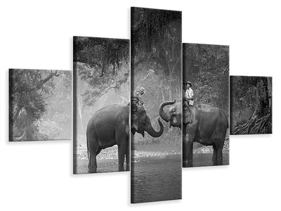 5-piece-canvas-print-two-elephants