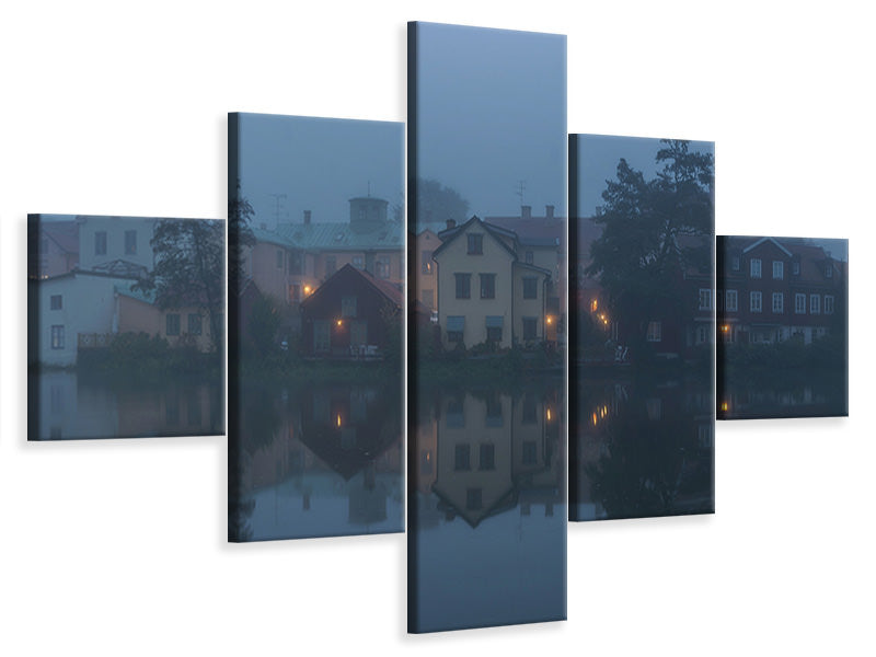5-piece-canvas-print-when-darkness-begins-to-release-its-grip-of-the-old-town