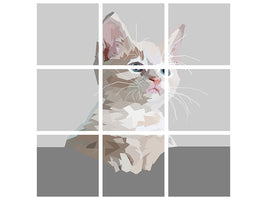 9-piece-canvas-print-artwork-cat