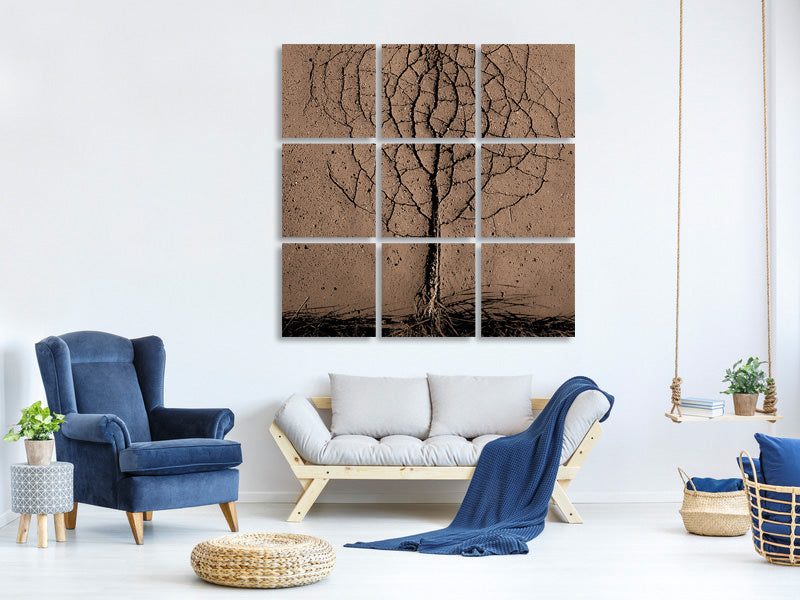 9-piece-canvas-print-asphalt-tree