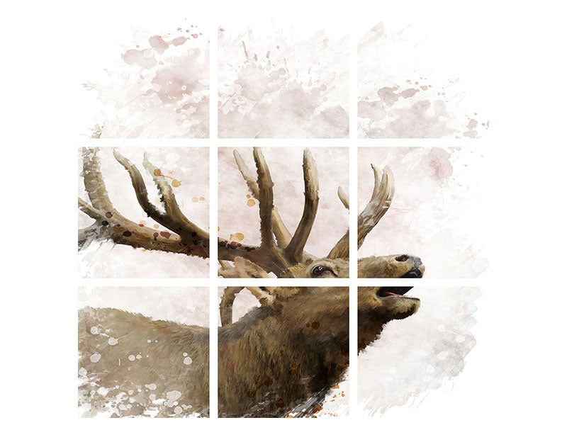 9-piece-canvas-print-elk-painting