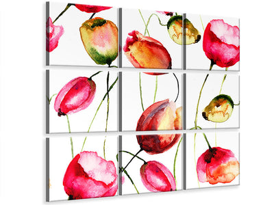 9-piece-canvas-print-painting-the-tulips