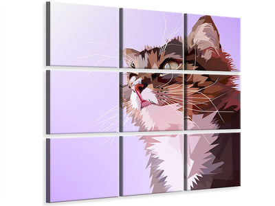 9-piece-canvas-print-pop-art-cats-portrait