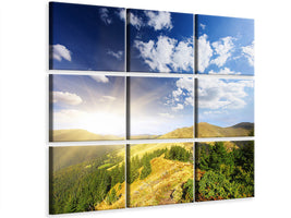 9-piece-canvas-print-sunrise-in-the-mountains