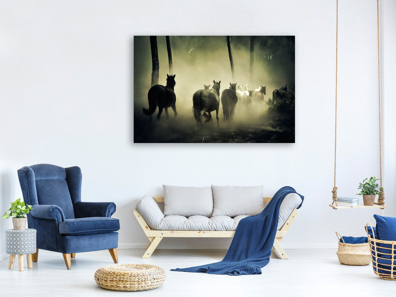 canvas-print-horses-in-the-forest